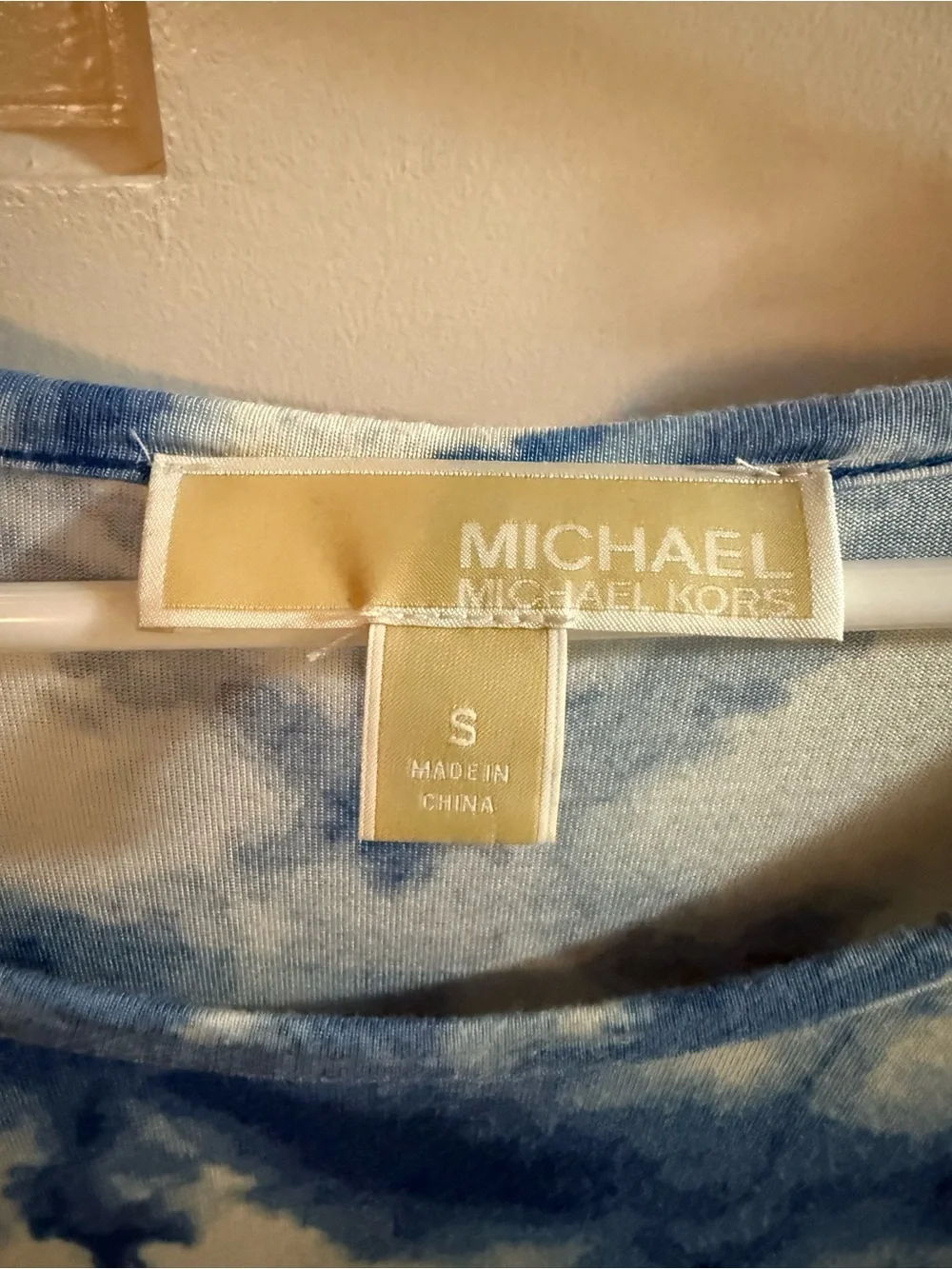 Michael Kors Blue Tie-Dye Short Sleeve Women’s Top